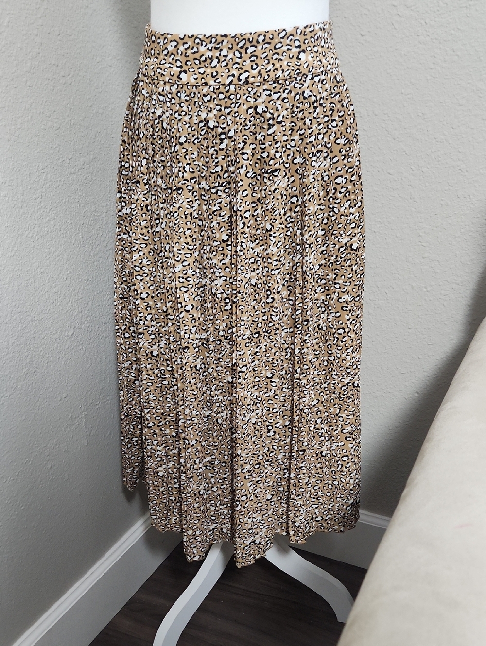 JCrew Leopard Print Pleated Skirt